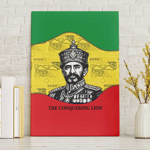 Haile Selassie I Canvas Wall Art Ethiopia Lion of Judah and Conquering Lion Pattern Tribute - African Pride