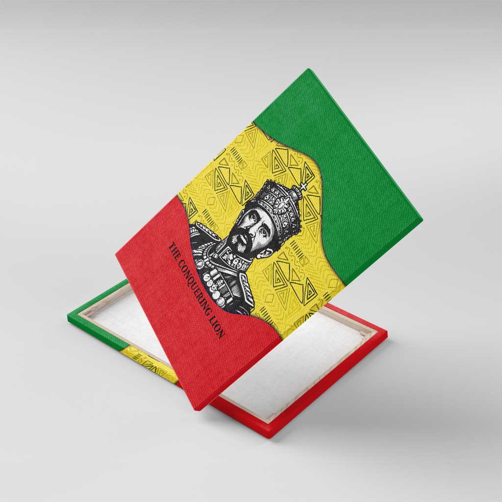 Haile Selassie I Canvas Wall Art Ethiopia Lion of Judah and Conquering Lion Pattern Tribute - African Pride