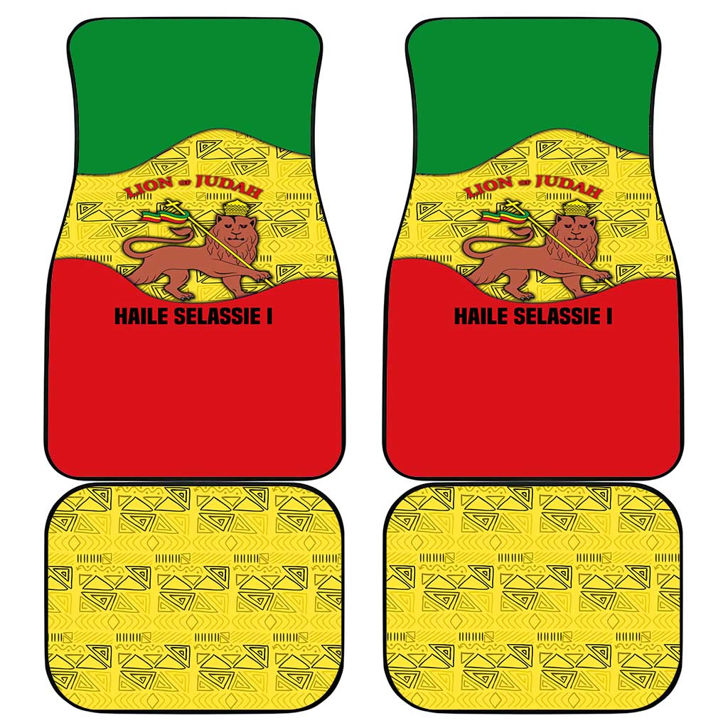 Haile Selassie I Car Mats Ethiopia Lion of Judah and Conquering Lion Pattern Tribute - African Pride