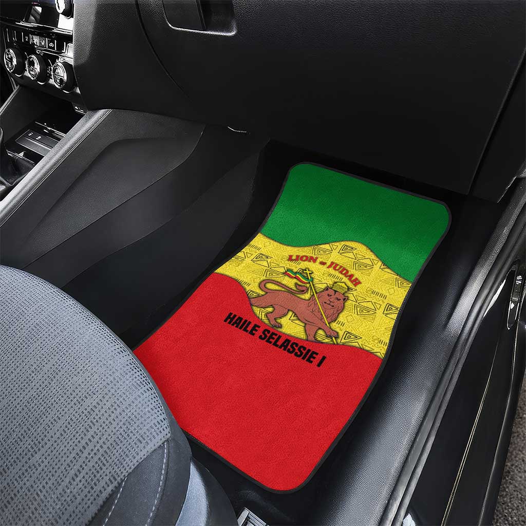 Haile Selassie I Car Mats Ethiopia Lion of Judah and Conquering Lion Pattern Tribute - African Pride