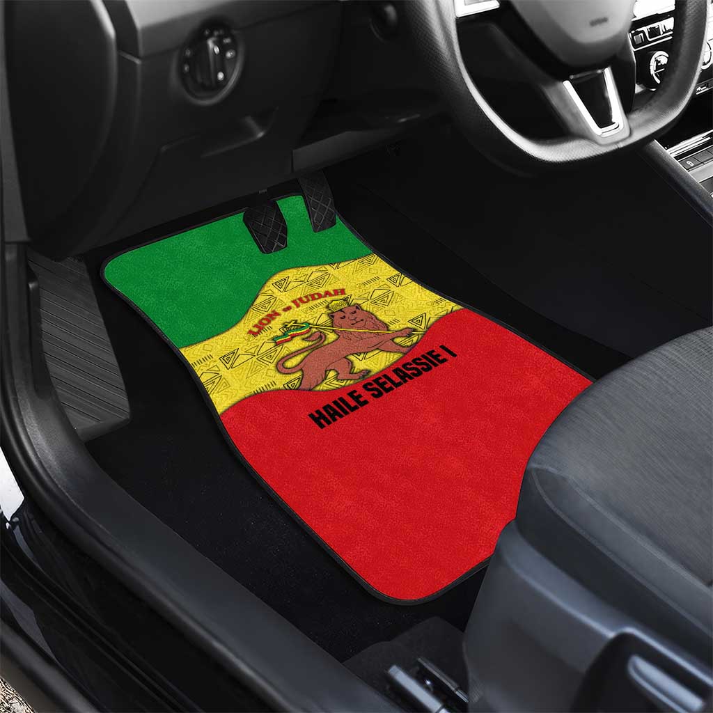 Haile Selassie I Car Mats Ethiopia Lion of Judah and Conquering Lion Pattern Tribute - African Pride