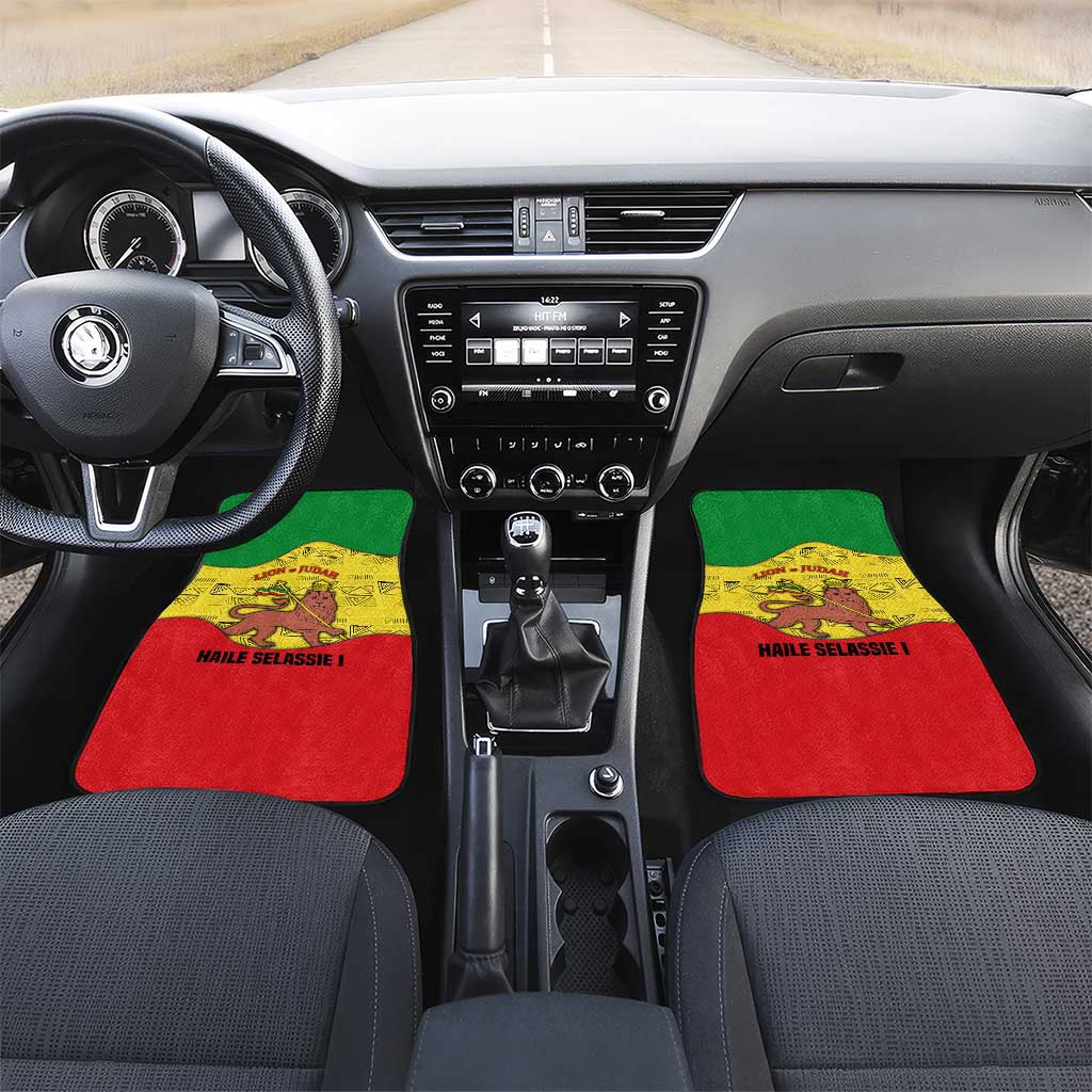 Haile Selassie I Car Mats Ethiopia Lion of Judah and Conquering Lion Pattern Tribute - African Pride