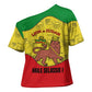 Haile Selassie I Cross Shoulder Shirt Ethiopia Lion of Judah and Conquering Lion Pattern Tribute - African Pride
