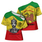 Haile Selassie I Cross Shoulder Shirt Ethiopia Lion of Judah and Conquering Lion Pattern Tribute - African Pride