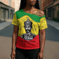 Haile Selassie I Cross Shoulder Shirt Ethiopia Lion of Judah and Conquering Lion Pattern Tribute - African Pride