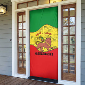 Haile Selassie I Door Cover Ethiopia Lion of Judah and Conquering Lion Pattern Tribute - African Pride