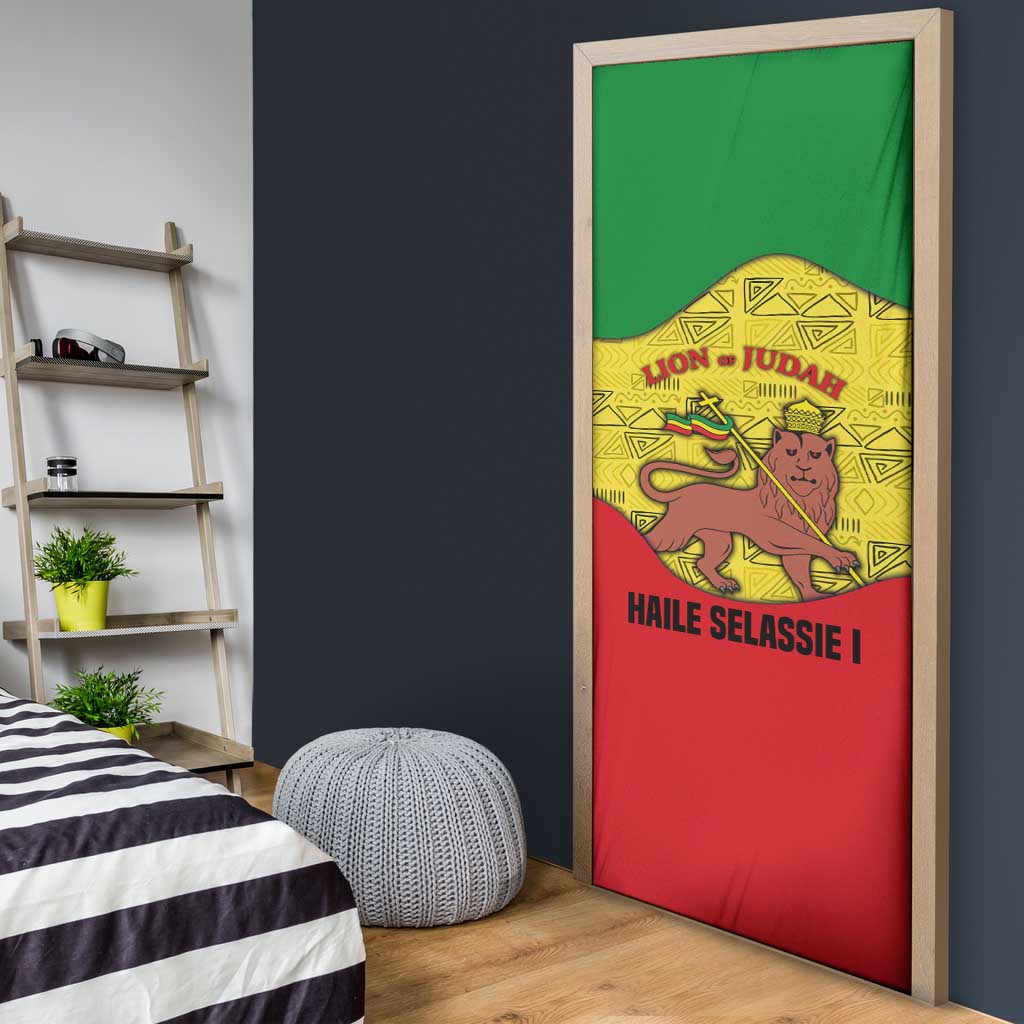 Haile Selassie I Door Cover Ethiopia Lion of Judah and Conquering Lion Pattern Tribute - African Pride