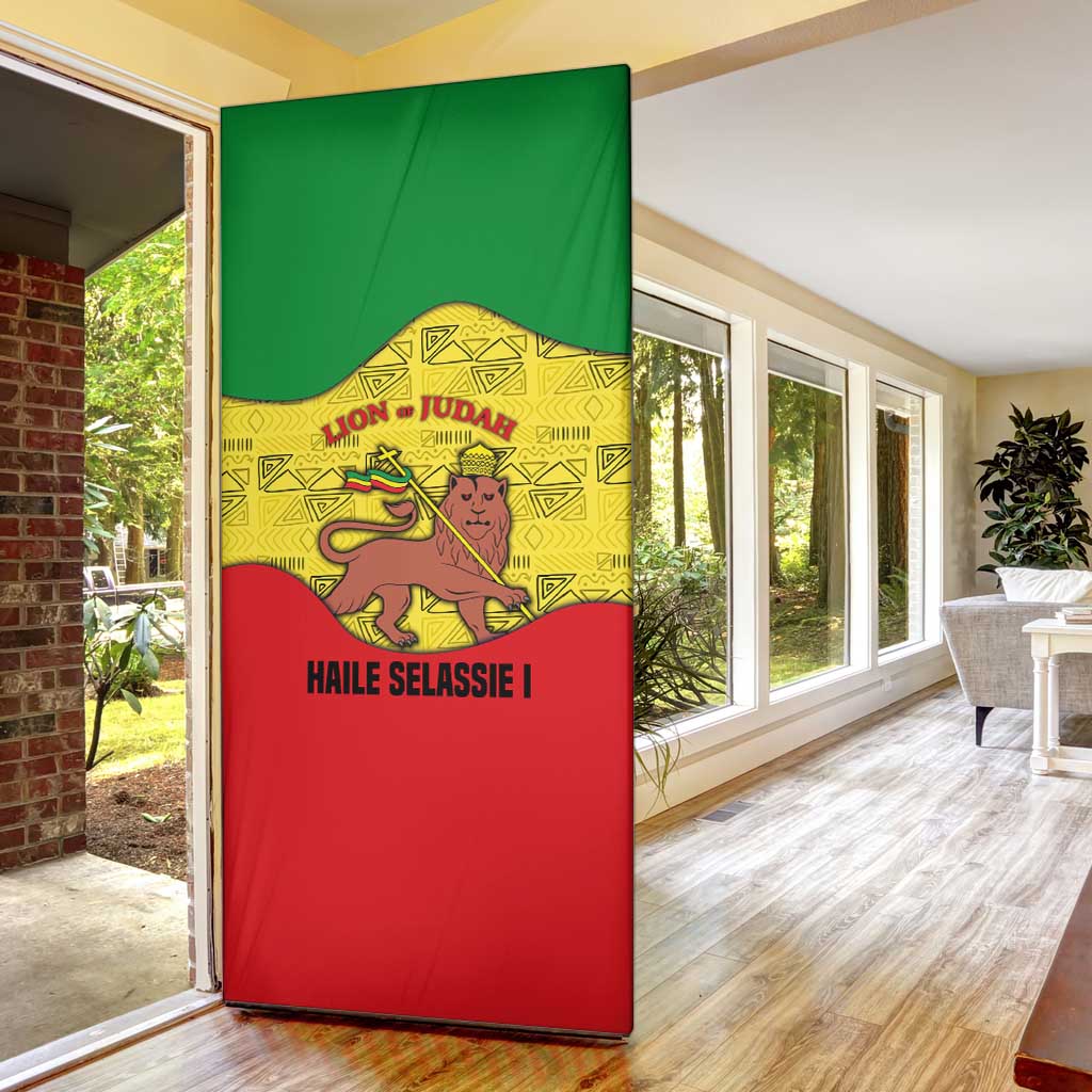 Haile Selassie I Door Cover Ethiopia Lion of Judah and Conquering Lion Pattern Tribute - African Pride
