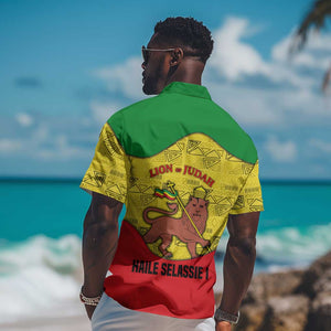 Haile Selassie I Hawaiian Shirt Ethiopia Lion of Judah and Conquering Lion Pattern Tribute - African Pride