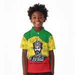 Haile Selassie I Kid Polo Shirt Ethiopia Lion of Judah and Conquering Lion Pattern Tribute - African Pride