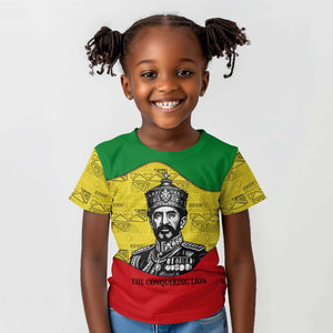 Haile Selassie I Kid T shirt Ethiopia Lion of Judah and Conquering Lion Pattern Tribute - African Pride