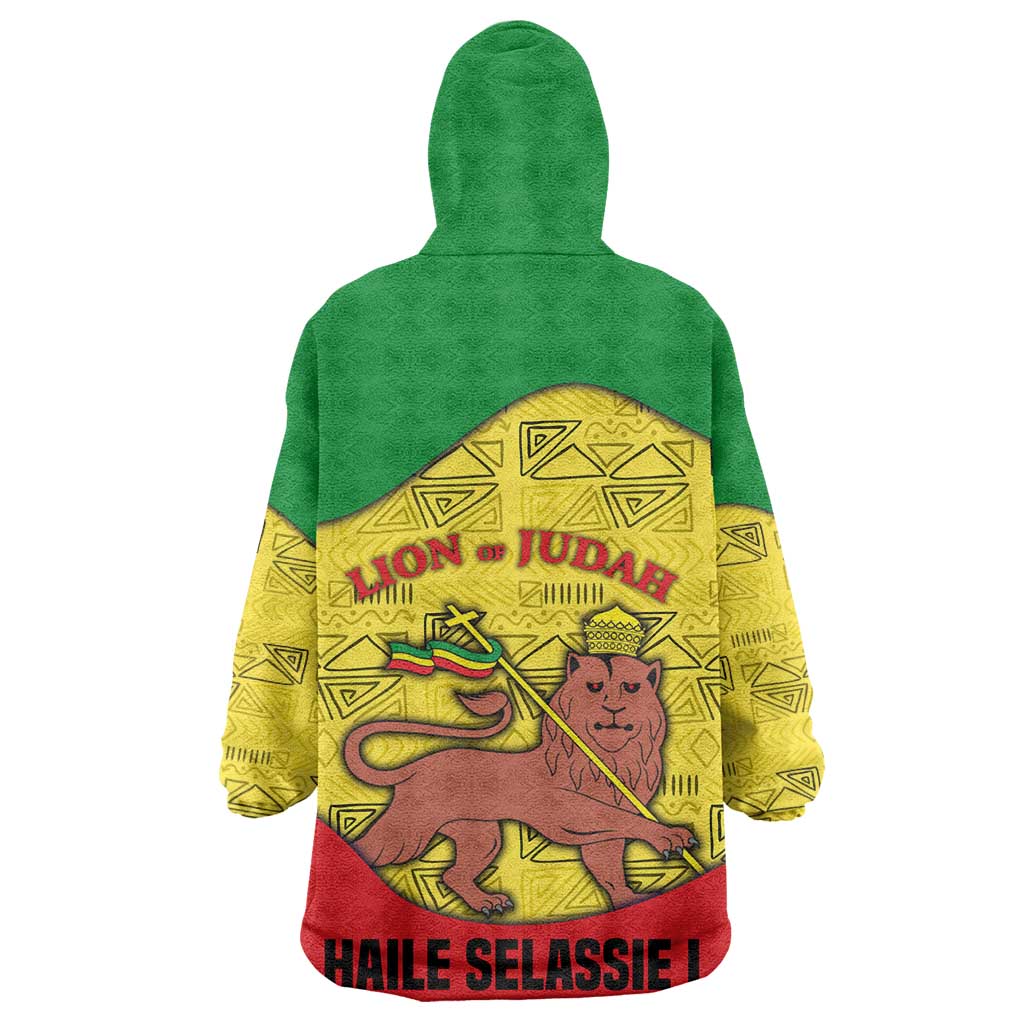 Haile Selassie I Kid Wearable Blanket Hoodie Ethiopia Lion of Judah and Conquering Lion Pattern Tribute - African Pride