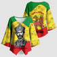 Haile Selassie I Kimono Sleeve Blouse Ethiopia Lion of Judah and Conquering Lion Pattern Tribute - African Pride