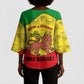 Haile Selassie I Kimono Sleeve Blouse Ethiopia Lion of Judah and Conquering Lion Pattern Tribute - African Pride