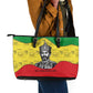 Haile Selassie I Leather Tote Bag Ethiopia Lion of Judah and Conquering Lion Pattern Tribute - African Pride