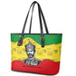 Haile Selassie I Leather Tote Bag Ethiopia Lion of Judah and Conquering Lion Pattern Tribute - African Pride