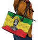 Haile Selassie I Leather Tote Bag Ethiopia Lion of Judah and Conquering Lion Pattern Tribute - African Pride