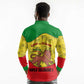 Haile Selassie I Long Sleeve Polo Shirt Ethiopia Lion of Judah and Conquering Lion Pattern Tribute - African Pride