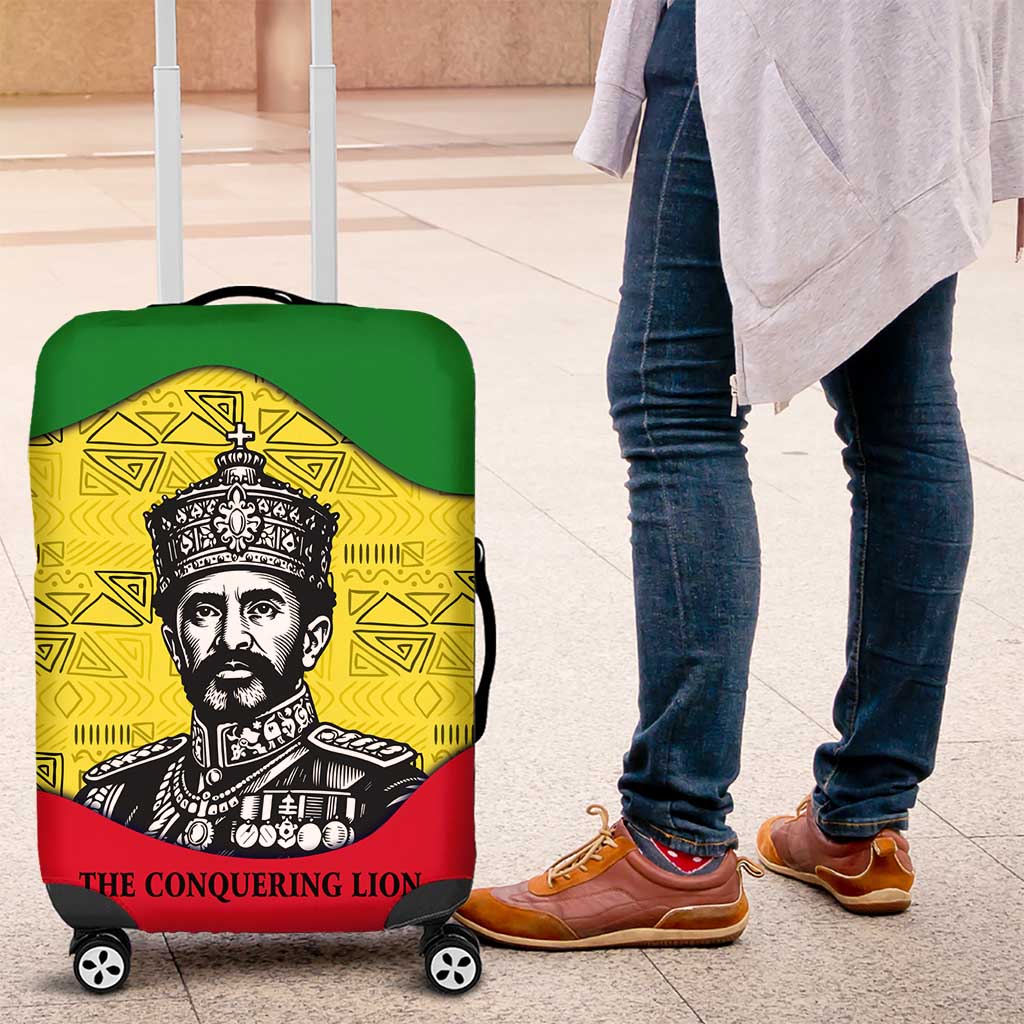 Haile Selassie I Luggage Cover Ethiopia Lion of Judah and Conquering Lion Pattern Tribute - African Pride