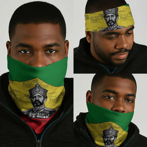 Haile Selassie I Neck Gaiter Ethiopia Lion of Judah and Conquering Lion Pattern Tribute - African Pride