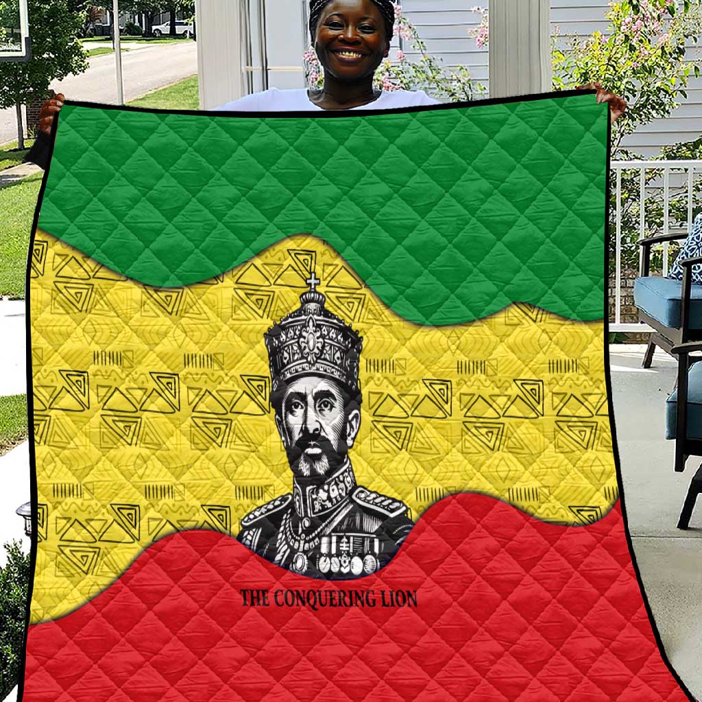 Haile Selassie I Quilt Ethiopia Lion of Judah and Conquering Lion Pattern Tribute - African Pride