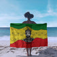 Haile Selassie I Sarong Ethiopia Lion of Judah and Conquering Lion Pattern Tribute - African Pride