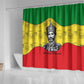 Haile Selassie I Shower Curtain Ethiopia Lion of Judah and Conquering Lion Pattern Tribute - African Pride
