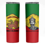 Haile Selassie I Skinny Tumbler Ethiopia Lion of Judah and Conquering Lion Pattern Tribute - African Pride