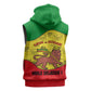 Haile Selassie I Sleeveless Hoodie Ethiopia Lion of Judah and Conquering Lion Pattern Tribute - African Pride