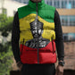 Haile Selassie I Sleeveless Puffer Jacket Ethiopia Lion of Judah and Conquering Lion Pattern Tribute - African Pride
