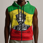 Haile Selassie I Sleeveless Zip Hoodie Ethiopia Lion of Judah and Conquering Lion Pattern Tribute - African Pride