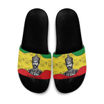 Haile Selassie I Slide Sandals Ethiopia Lion of Judah and Conquering Lion Pattern Tribute - African Pride
