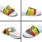 Haile Selassie I Slide Sandals Ethiopia Lion of Judah and Conquering Lion Pattern Tribute - African Pride