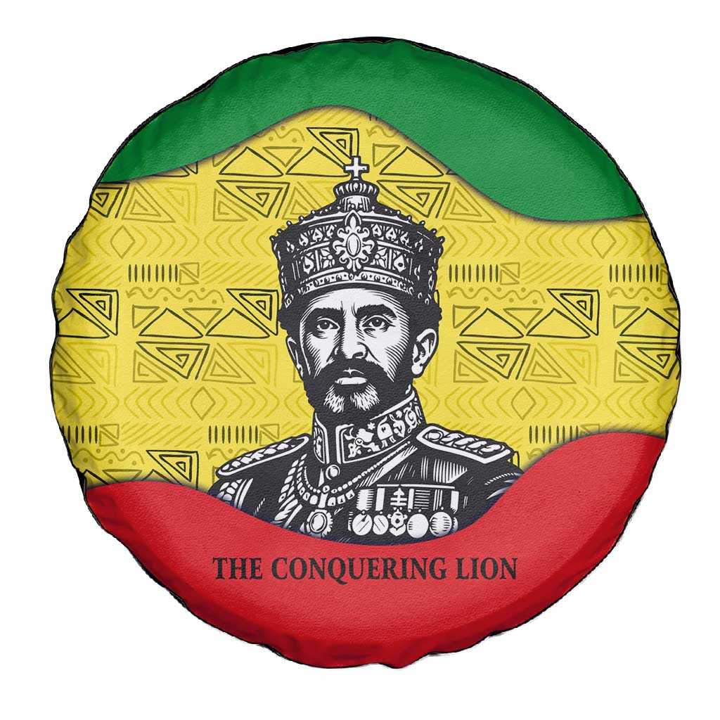 Haile Selassie I Spare Tire Cover Ethiopia Lion of Judah and Conquering Lion Pattern Tribute - African Pride