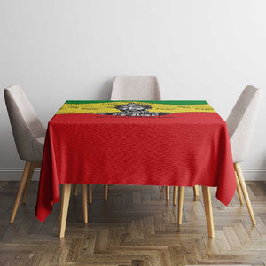 Haile Selassie I Tablecloth Ethiopia Lion of Judah and Conquering Lion Pattern Tribute - African Pride