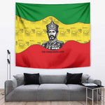 Haile Selassie I Tapestry Ethiopia Lion of Judah and Conquering Lion Pattern Tribute - African Pride