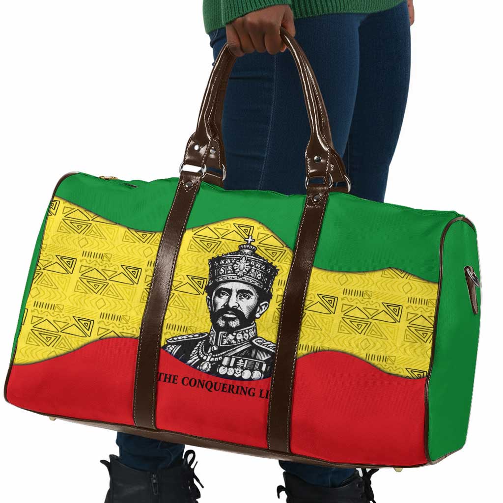 Haile Selassie I Travel Bag Ethiopia Lion of Judah and Conquering Lion Pattern Tribute - African Pride
