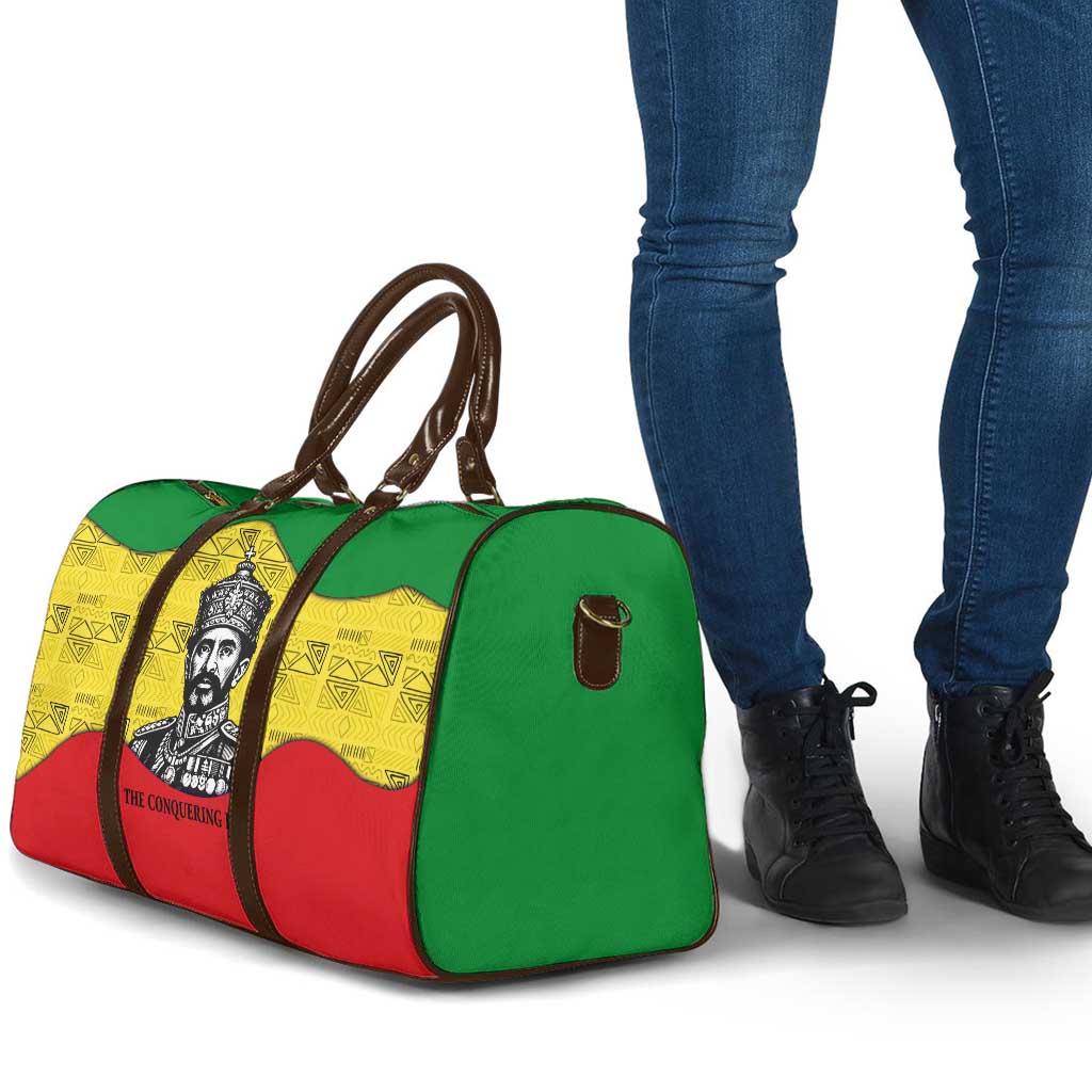 Haile Selassie I Travel Bag Ethiopia Lion of Judah and Conquering Lion Pattern Tribute - African Pride