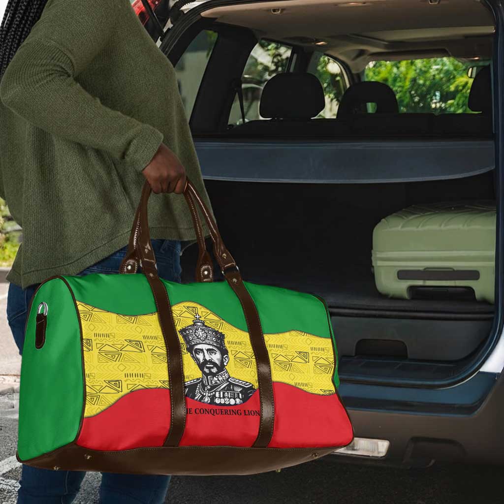 Haile Selassie I Travel Bag Ethiopia Lion of Judah and Conquering Lion Pattern Tribute - African Pride