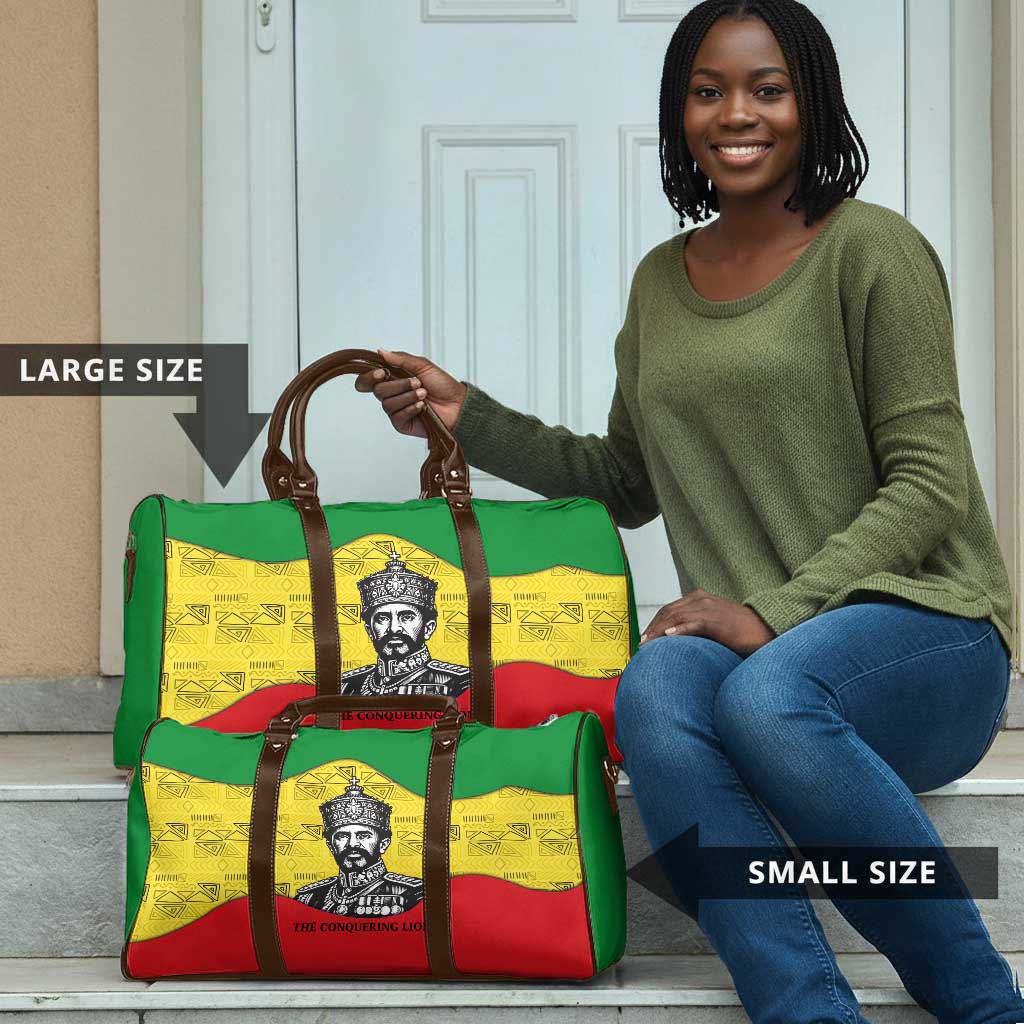Haile Selassie I Travel Bag Ethiopia Lion of Judah and Conquering Lion Pattern Tribute - African Pride