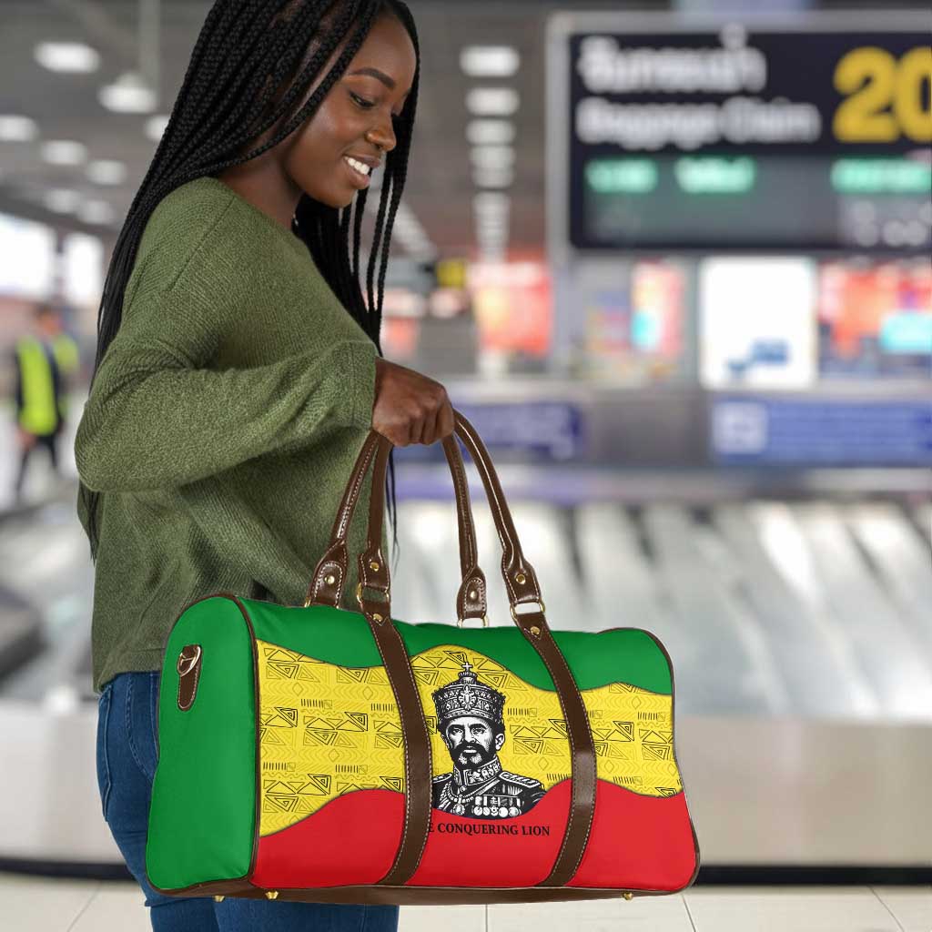 Haile Selassie I Travel Bag Ethiopia Lion of Judah and Conquering Lion Pattern Tribute - African Pride