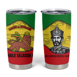 Haile Selassie I Tumbler Cup Ethiopia Lion of Judah and Conquering Lion Pattern Tribute - African Pride