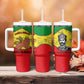 Haile Selassie I Tumbler With Handle Ethiopia Lion of Judah and Conquering Lion Pattern Tribute - African Pride