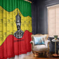 Haile Selassie I Window Curtain Ethiopia Lion of Judah and Conquering Lion Pattern Tribute - African Pride
