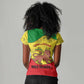Haile Selassie I Women V-Neck T-Shirt Ethiopia Lion of Judah and Conquering Lion Pattern Tribute - African Pride