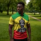 Haile Selassie I Zipper Polo Shirt Ethiopia Lion of Judah and Conquering Lion Pattern Tribute - African Pride