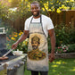 Haile Selassie I Ethiopia Apron with King of Kings and Conquering Lion Cloud Rays and Regal Portrait - African Pride