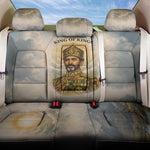 Haile Selassie I Ethiopia Back Car Seat Cover with King of Kings and Conquering Lion Cloud Rays and Regal Portrait - African Pride
