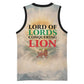Haile Selassie I Ethiopia Basketball Jersey with King of Kings and Conquering Lion Cloud Rays and Regal Portrait