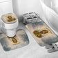 Haile Selassie I Ethiopia Bathroom Set with King of Kings and Conquering Lion Cloud Rays and Regal Portrait - African Pride